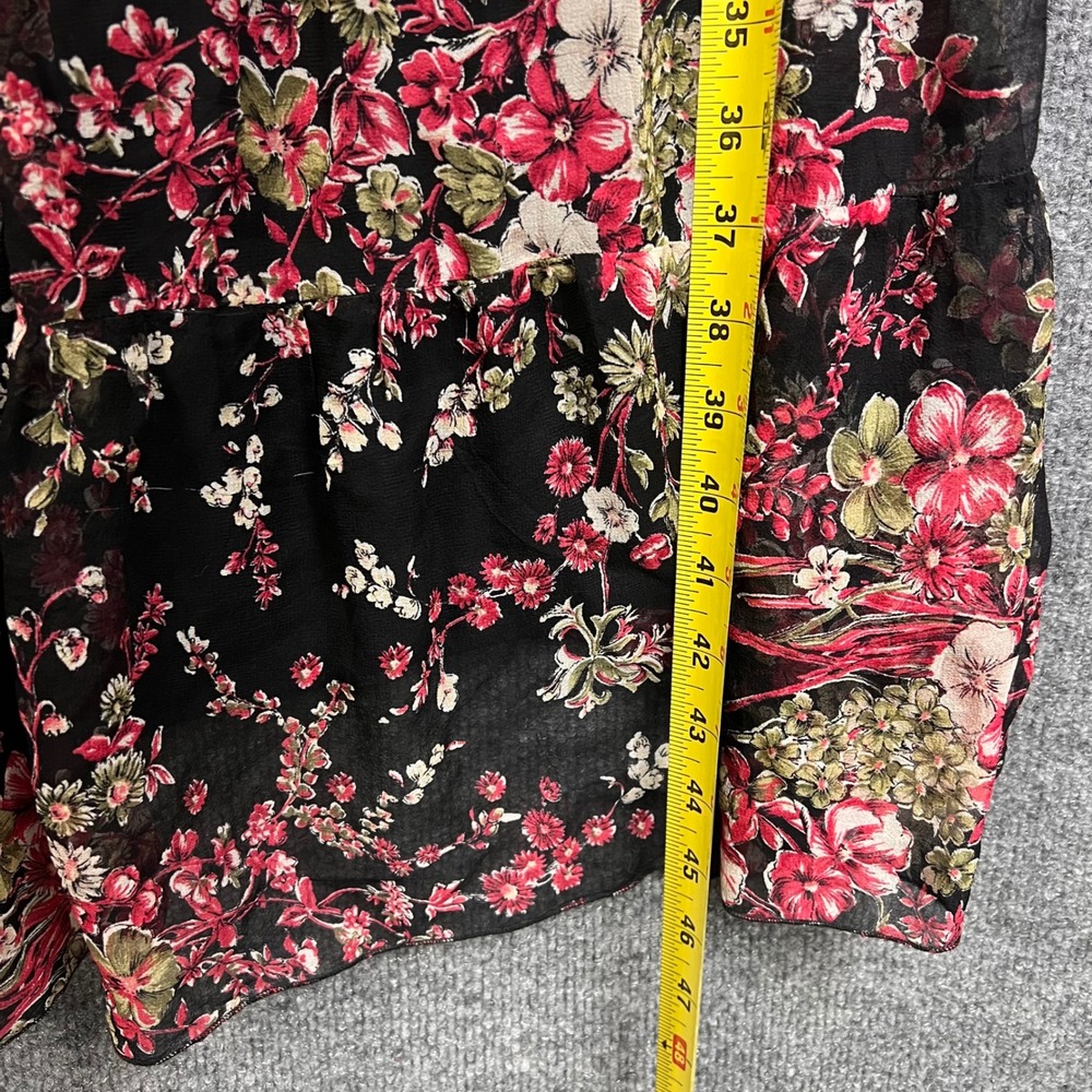 VTG 90s United Colors Of Benetton Silk Floral Midi Dress Small Lace Trim Tiered - Picture 8 of 11